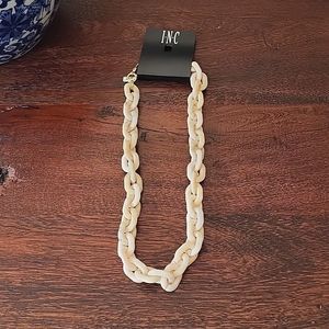 INC INTERNATIONAL CONCEPTS Large Ivory Link Resin Statement Necklace, 23"